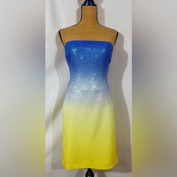Kay Unger Ombré Sequined Cocktail Dress Size 4 - Picture 1 of 6